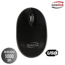 Mouse com Fio USB Óptico 1000Dpi Standard Newlink MO304C - Preto